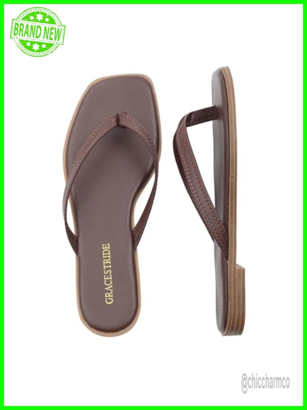 Women's Round Toe Thong Sandals Comfortable Summer Beach Slip On Slides